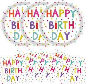 Artículos de Fiesta de Cumpleaños de 6 Pulgadas, Decoraciones para Fiestas Infantiles, Juegos de Platos de Papel Desechables - Product Image 1