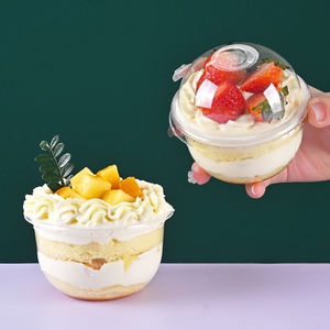 Cold <b>Drink</b> PP <b>Cups</b> 240ml 8oz Ice Cream Yogurt Milkshake Clear <b>Plastic</b> <b>Cups</b> With Lids - Product Image 2