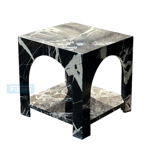 Mesa <span class=keywords><strong>Consola</strong></span> Moderna de Lujo en Mármol Negro Italiano, Extensible y <span class=keywords><strong>Convertible</strong></span>, para Entrada, Hotel o Sala de Estar - Product Image 5