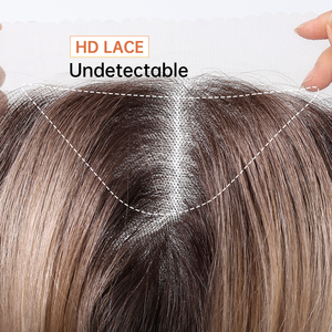 13*6 HD Lớn u ren tóc giả tổng hợp trong tương lai sợi mềm tóc giả dài thẳng hỗn hợp mật độ 180% Ombre tóc vàng hỗn hợp tối tóc gốc - Product Image 5
