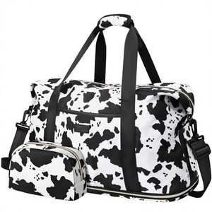 Expandable Polyester <b>Travel</b> Duffle <b>Bags</b> with Zipper Closure and Letter Pattern <b>for</b> Women & <b>Men</b> Weekender Overnight Use - Product Image 2