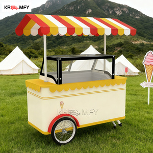 Chariot mobile de présentation de glaces et de gelatos, chariot de vente ambulante, congélateur de rue, kiosque alimentaire en métal résistant à la rouille, chariot de vente de nourriture rapide - Product Image 4