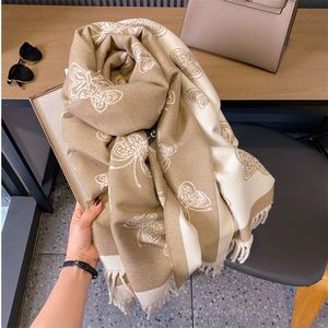 Écharpe Jacquard Double Face Épaisse de Haute Qualité, Hiver, Mignon Papillon, Grands Châles pour Femmes YHK0031 - Product Image 1