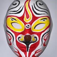 Embryon blanc flocage bricolage peint à la main Graffiti opéra de pékin masque facial lignes en relief pas de lignes de crochet gratuit corde couleur masques de fête