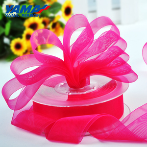 Nhà Máy Thả 3-75Mm Rắn Màu Sắc Sheer Màu Hồng Màu Đỏ Organza Ribbon - Product Image 4