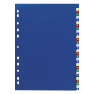 DURABLE - 6756-27 Diviseur A4 31 touches 1-31 avec cavalierini coloré et pré-imprimé avec index en PPL, multicolore (multi-pack) - Product Image 1