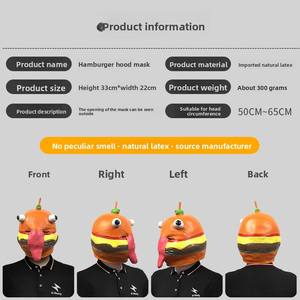 BAIGE Funny <span class=keywords><strong>Burger</strong></span> Cartoon Latex Headgear para el día de Halloween Party Performance Masquerade Spoof Film and Television Mask Props - Product Image 2