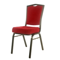 Chaise de banquet en tissu rouge sur mesure, support OEM direct usine, structure en acier robuste, empilable, pour hôtels et événements