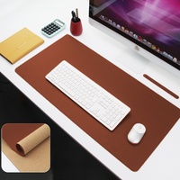 Groot 60*35cm roze lederen bureau-onderlegger voor gaming, computer, laptop, bescherming voor het schrijven
