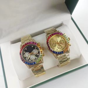 <span class=keywords><strong>Montre</strong></span> à quartz pour homme avec bracelet en <span class=keywords><strong>acier</strong></span> inoxydable et cadran à aiguilles, motif arc-en-ciel, vente en gros transfrontalière - Product Image 3