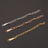 Chaîne d'extension en acier inoxydable doré de 6,5 cm avec fermoirs mousquetons pour la fabrication de bijoux DIY, bracelets et colliers