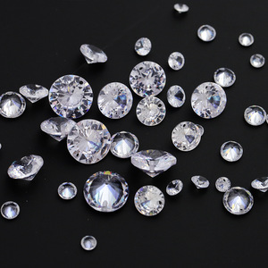 Synthetic Zircon Loose Stones Round White Perforated For Jewelry DIY Craft Supplies - Product Image 2