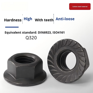 Tuerca de brida GB6177, zincada, hexagonal, dentada, antiaflojamiento, rosca fina derecha, Clase 4.8 6.8 M5 M6 M8 M10, uso general/pesado - Product Image 3