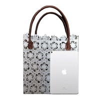 EG15046 27X10X28CM Sac de plage et de shopping grande capacité, best-seller, avec broderie en dentelle et motif ajouré, sac fourre-tout pour femme