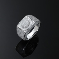 Bague Homme Yimanxuan YWR020 en Laiton Plaqué Or 14K de Haute Qualité, Style Hip Hop Vintage, Sertie de Zircons, Certifiée par un tiers, Anniversaire