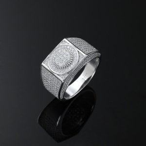 Anillo de Hombre de Alta Calidad, Estilo Hip Hop Vintage, Chapado en Oro de 14K, con Circonitas, Certificado por Terceros, Yimanxuan YWR020, Aniversario - Product Image 1