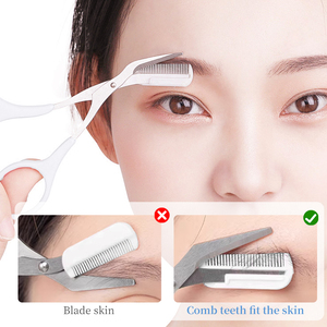 Tijeras para Cejas de Acero Inoxidable de Alta Calidad, Prácticas para Llevar en <span class=keywords><strong>la</strong></span> Bolsa, Hoja Inclinada Afilada, Herramienta de Maquillaje Segura para Depilar Cejas - Product Image 2