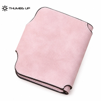 Dompet Pria THUMBS-UP Customizable Grosir Vintage Pendek Berlapis Poliester Anti RFID dengan Kancing