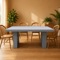 Ensemble table et chaises en béton moderne, résistant à l'eau et aux UV, mobilier d'extérieur pour jardin, maison et usage commercial