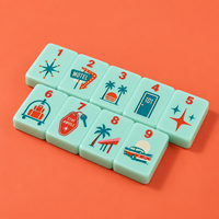 Mahjong de luxe, fabrication OEM/ODM, ensemble de Mahjong américain du milieu du siècle, durable, thème désert moderne, jeu de société pour le week-end