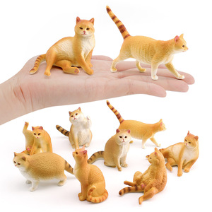 Modè<span class=keywords><strong>les</strong></span> miniatures de chats d'élevage simulés pour enfants, chats britanniques shorthair orange et corpulents, figurines décoratives en plastique - Product Image 3