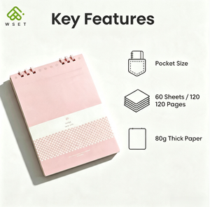 Mini Quaderno <span class=keywords><strong>a</strong></span> <span class=keywords><strong>Spirale</strong></span> Tascabile 60 Fogli <span class=keywords><strong>a</strong></span> <span class=keywords><strong>Quadretti</strong></span>, Taccuino Portatile per Scuola e Ufficio, Logo Personalizzabile - Product Image 6