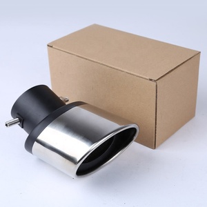 JDMotorsport88 2 pezzi universale Auto Carven posteriore in acciaio inox cromato con terminale di scarico nero - Product Image 3