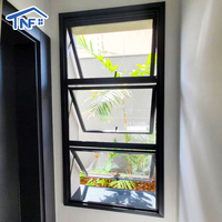 Fenêtres à auvent en aluminium avec dessus en verre, double vitrage, persiennes modernes, insonorisées, certifiées Energy Star, cuisine extérieure