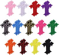 Patch brodé en forme de croix avec thermoscellage pour vêtements chapeaux jeans sacs idéal pour les amateurs de bricolage et les créateurs de mode