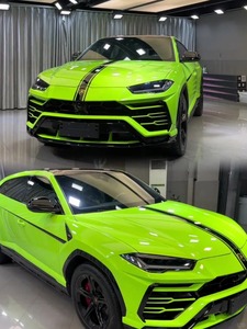 Gloss <strong>Fluorescent</strong> Green Car Wrap Film PVC Auto <strong>Vinyl</strong> <strong>Color</strong> Change Material Anti-Scratch Protection Function - Product Image 2