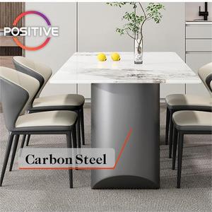<span class=keywords><strong>Mesa</strong></span> de Comedor Rectangular Minimalista con Cubierta de Piedra Microcristalina y Base de Acero al Carbono Resistente - Product Image 3