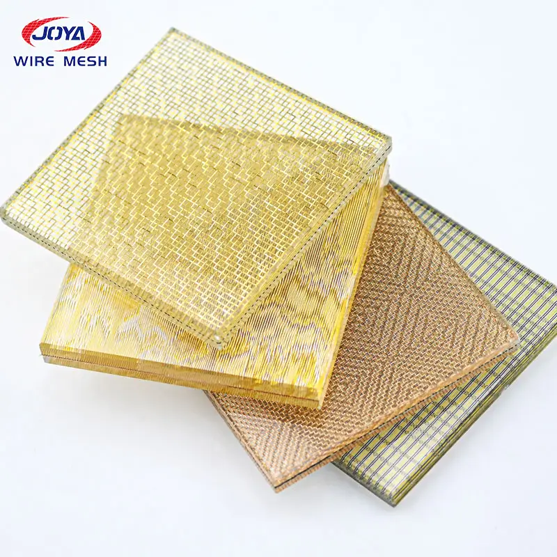 5mm kaca dilaminasi dekoratif metal woven tembaga sutra persegi kawat kain jala