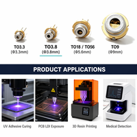 Diode laser UV multimode résistante aux hautes températures, boîtier TO3.8, puissance de sortie 55mW pour capteur PM2.5, optoélectronique pour ciel étoilé