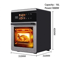 Four à friture à air intelligent de grande capacité 15L, four à friture à air multifonction numérique tactile pour la cuisine domestique