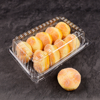 Contenants d'emballage en plastique transparent jetables personnalisés en gros pour hamburgers, pizzas, pains, gâteaux, boîtes de pâtisserie en PET avec gaufrage