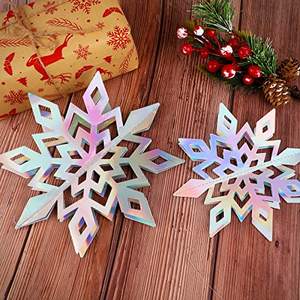Christmas <strong>Party</strong> Decor with Holographic Snowflakes Garland Silver Snowflakes for Winter Wonderland <strong>Frozen</strong> Birthday <strong>Party</strong> <strong>Supplies</strong> - Product Image 3