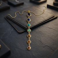 2024 mode femmes laiton métal collier pierre précieuse naturelle 7 Chakra pendentif collier