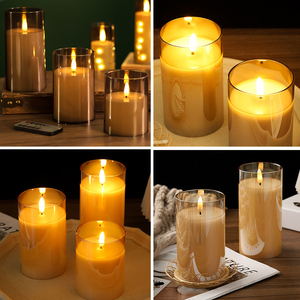 Bougies électroniques sans flamme avec télécommande et minuterie, lampe scintillante en verre acrylique, alimentée par piles, pour mariage, fête, Noël - Product Image 3