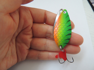 DOUBLE-WINNER 15g double couche en métal pêche poisson cuillère leurre OEM personnalisé eau salée dur appât jigging leurre - Product Image 4