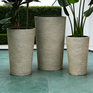 Grands bacs à plantes ronds et hauts pour jardin, grands pots à fleurs en plastique - Product Image 6