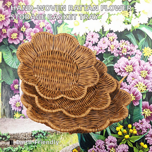Wholesale Household Rattan Hand-woven Eco-Friendly Multifunction Floor Shaped Food <b>Tray</b> Storage <b>Basket</b> Custom Woven Tools - Product Image 2