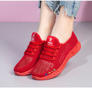 Factory Direct Sale Women's Sports Shoes Cushioning Fly Knit Fashion Lightweight Running Sneakers Spring Autumn Casual Work - Product Image 3