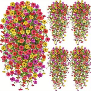 ดอกไม้ประดิษฐ์แบบแขวน ซีรีส์สีม่วง สำหรับตกแต่งภายนอก ป้องกันแสงแดด ทำจากพลาสติก เหมาะสำหรับรั้วระเบียง - Product Image 1