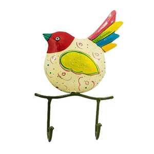 Gancho de Pared de Hierro Hecho a Mano con Diseño de Pájaro, Dos Ganchos, Colgador de Pared Decorativo de Metal para el Hogar, Entrada, Almacenamiento, Regalo de Diwali - Product Image 1