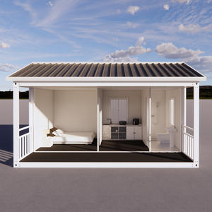 Casa Contenedor Prefabricada de 20 pies con Techo a Dos Aguas, Diseño de Panel Sándwich Ignífugo y Embalaje Plano para Vivienda Moderna - Product Image 1