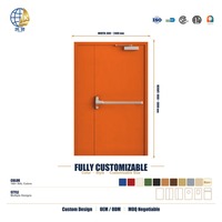 Barre anti-panique en acier orange pour porte coupe-feu contemporaine, dispositif de sortie d'urgence, résistance au feu 1-3 heures, pour la prévention des incendies en atelier