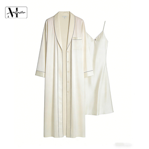 Camicia da notte lunga personalizzata in seta per donna, tessuto in seta di gelso, sexy, elegante, morbida, abito da notte e da casa per signore - Product Image 6