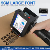 Handheld printer met 5 cm grote lettertype, houdbaarheidsdatum, 50 mm industriële tijd/datum/tekens inkjetprinter