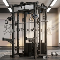 SP Máquina Multifuncional de Entrenamiento con Cable, Rack de Potencia, Máquina Smith, para Press, Sentadillas y Poleas