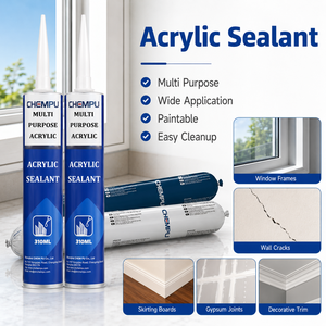 Mastic acrylique 1K pour chantier, remplissage de joints, application facile, flexible, pour travaux de peinture, mastic acrylique propre pour portes - Product Image 2